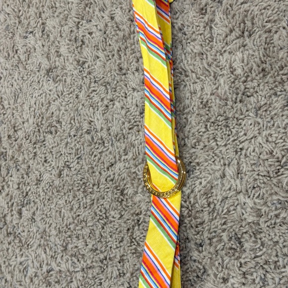 Lauren Ralph Lauren Linen Yellow Sun Dress Slacks Women’s Belt 43 1/2 Inch Long - Picture 2 of 7